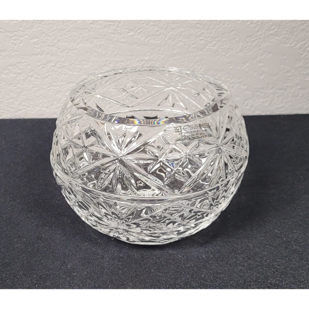 VTG Crystal Brands International Rose Bowl 24% Lead Crystal Pinwheel Star Cut
